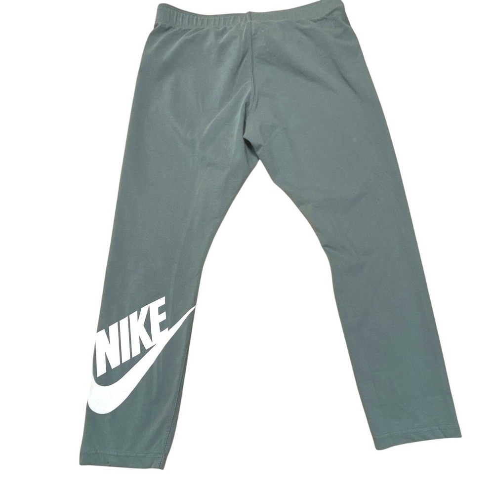 Nike Women's Just Do It Leggings Green Logo Print Size M